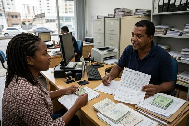 Despachante em Salvador prestando atendimento para esclarecimento de dúvidas ao cliente.